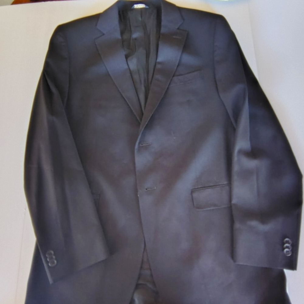 Banana Republic 42L Black Blazer Sports Coat Wool Blend Tailored Modern Fit